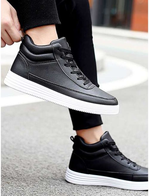 Shein Men Lace-up Front High Top Sneakers