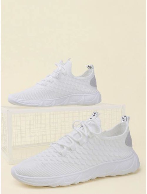 Shein Men Ribbed Detail Lace-up Front Sneakers