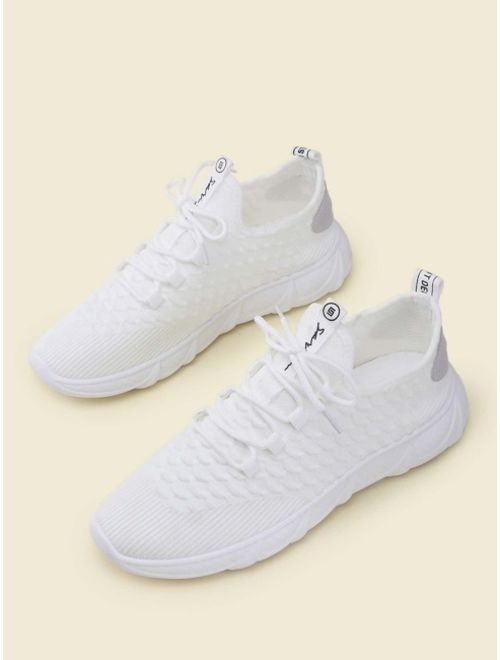 Shein Men Ribbed Detail Lace-up Front Sneakers