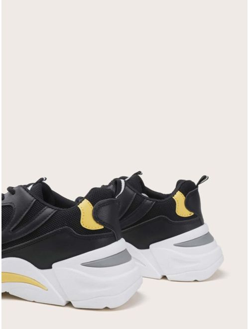 Shein Men Letter Patch Lace-up Front Sneakers