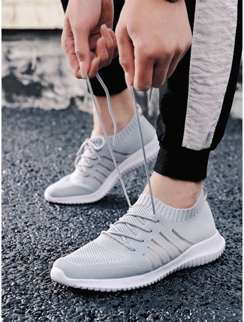 Shein Lace-up Knit Sneakers