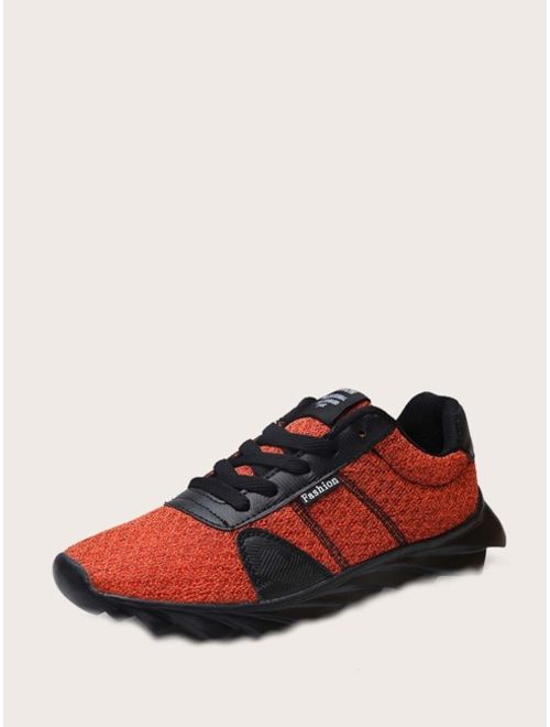 Shein Men Stitch Detail Lace-up Front Sneakers
