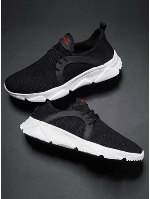Shein Men Lace-up Front Knit Trainers
