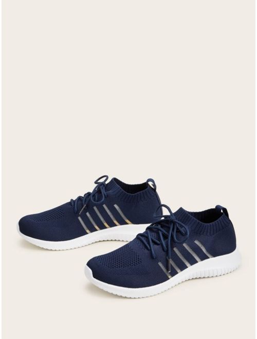 Shein Men Striped Lace-up Trainers