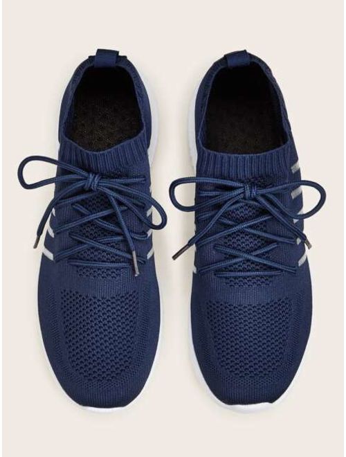 Shein Men Striped Lace-up Trainers