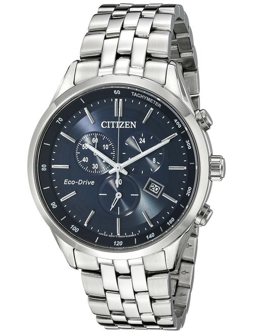 Citizen Men's Eco-Drive Chronograph Stainless Steel Watch with Date, AT2141-52L