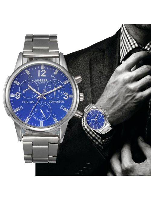 FAPIZI Crystal Watch}Mens Luxury/Fashion/Stainless Steel Analog/Quartz Wrist Watch