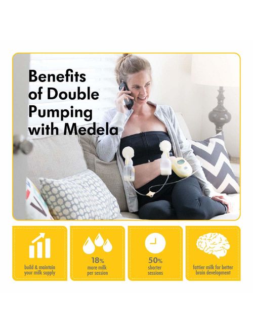 Medela Easy Expression Bustier - Hands Free Pumping Bra for Double Pumping, Comfortable and Adaptable with No-Slip Support for Easy Multitasking
