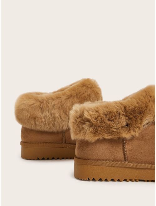 Shein Faux Fur Decor Snow Boots