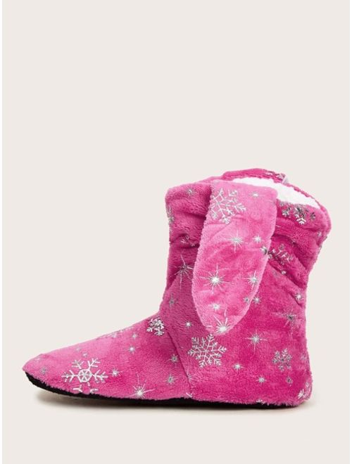 Shein Snowflake Graphic High Top Boots
