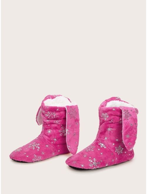 Shein Snowflake Graphic High Top Boots
