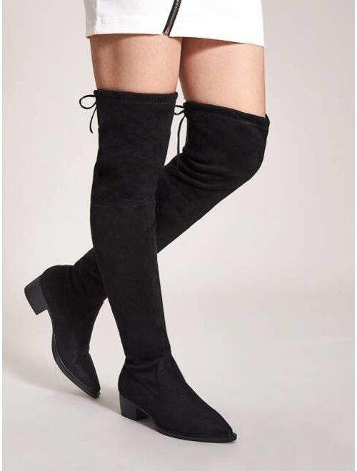 Shein Tie Back Over The Knee Boots