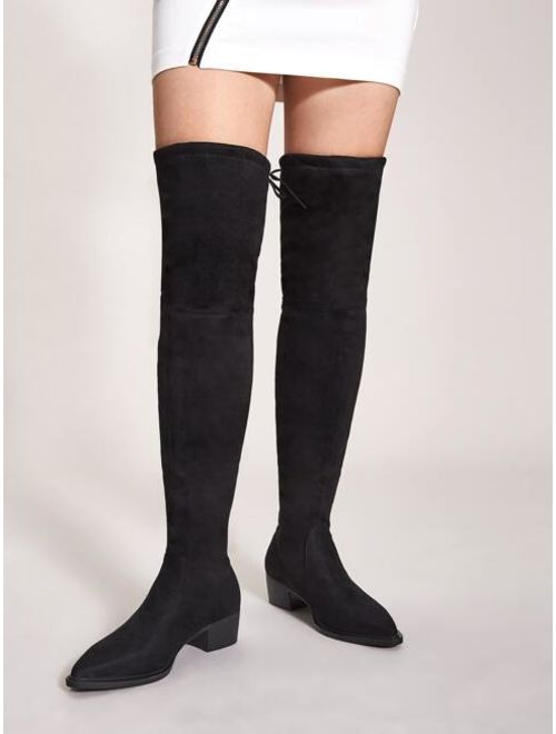 Shein Tie Back Over The Knee Boots