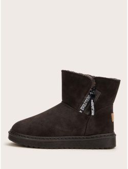 Side Zip Faux Fur Lined Suede Boots