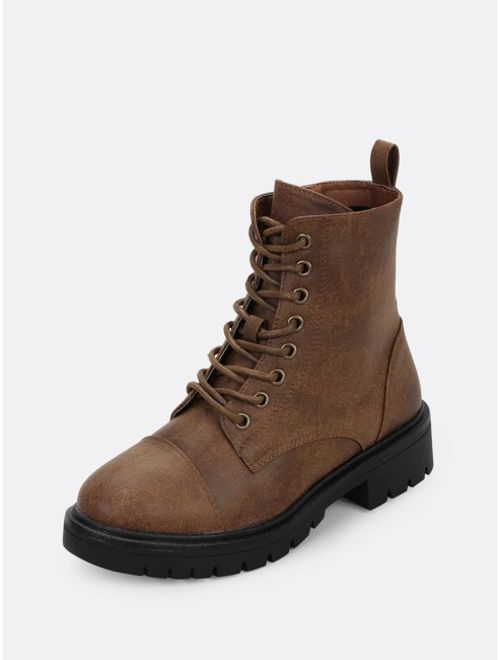 Shein Lace Up Heavy Sole Military Boots