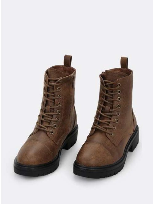 Shein Lace Up Heavy Sole Military Boots
