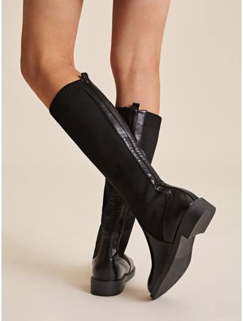 Shein Mid Calf Knitted Sock Boots