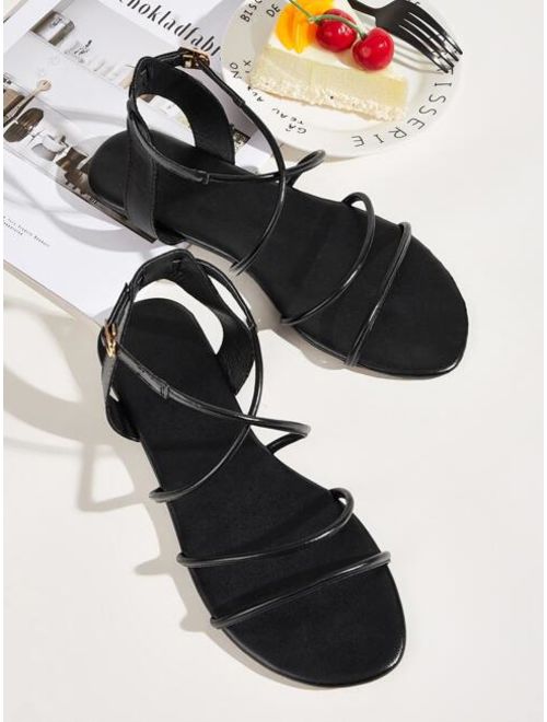 Shein Strappy Ankle Strap Flat Sandals