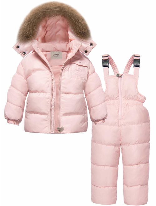 Buy ZOEREA Girls Winter Snowsuit, Children Clothing Sets Winter Hooded ...