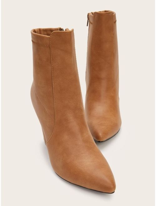 Shein Point Toe Side Zip Ankle Boots