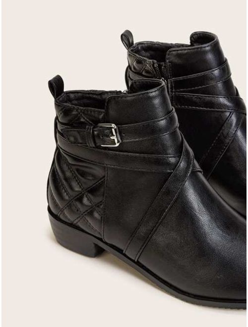 Shein Buckle Decor Side Zip Jodhpur Boots