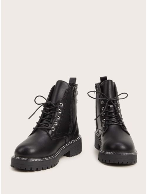 Shein Lace-up Front Combat Boots