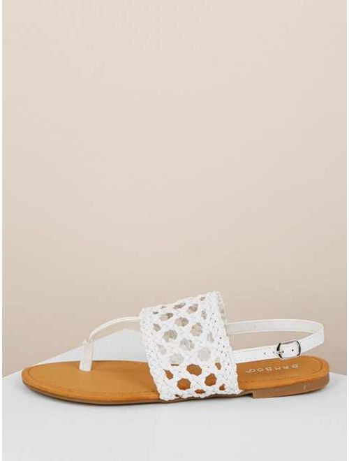 twisted t strap sandals