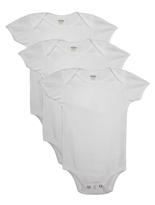 Gildan Baby Short-Sleeve Ribbed Bodysuit, 3pk
