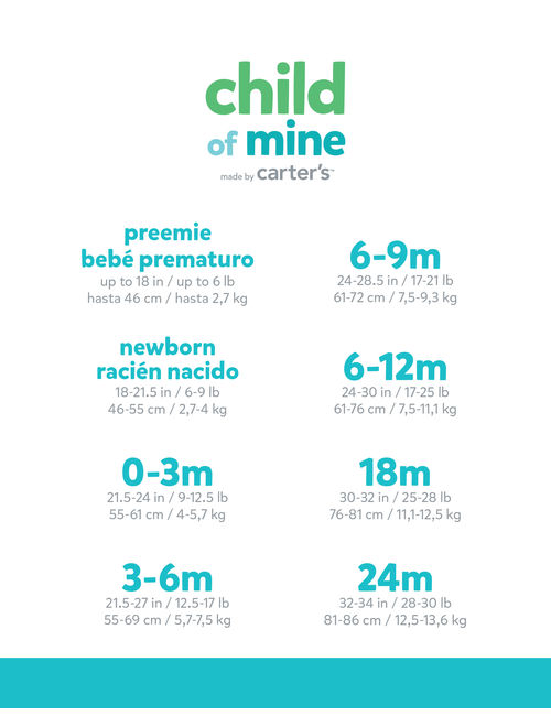 Child Of Mine By Carter's Long Sleeve White Bodysuits, 6pk (Baby Boys or Baby Girls, Unisex)