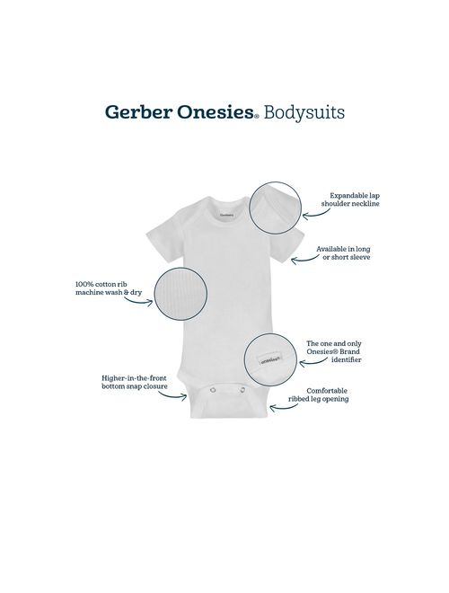 Onesies Brand Assorted Long Sleeve Bodysuits Set, 6pk (Baby Boy or Baby Girl Unisex)