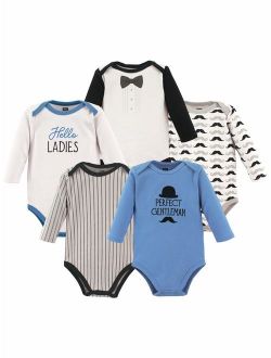 Baby Boy Long Sleeve Bodysuit, 5-Pack