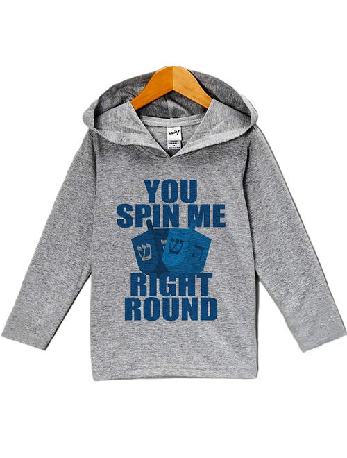 Custom Party Shop Baby's You Spin Me Funny Hanukkah Hoodie Grey - 4T