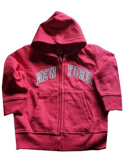New York City Infant Baby Zippered Hoodie Sweatshirt Hot Pink 36 Months