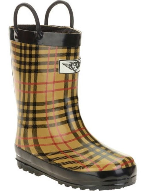 Forever Young Kids' Plaid Print Rain Boot