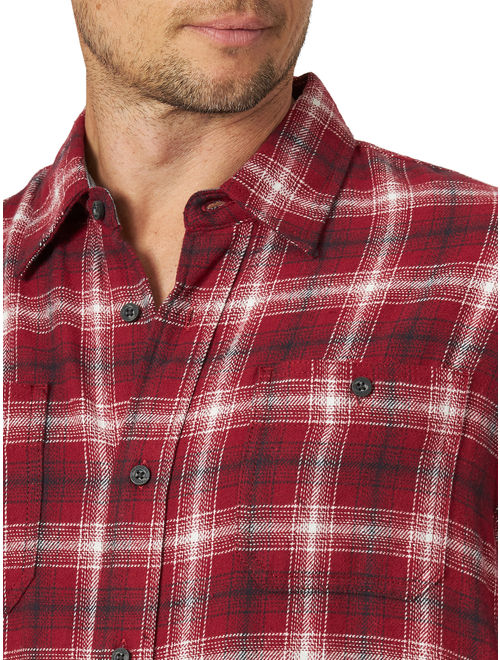Wrangler Men's Wicking Long Sleeve Plaid Flannel Shirt