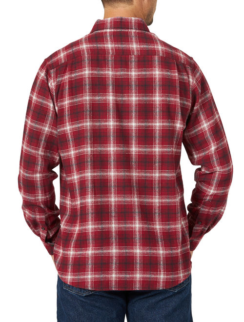 Wrangler Men's Wicking Long Sleeve Plaid Flannel Shirt