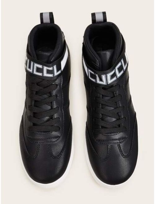 Shein Men Letter Graphic High Top Sneakers