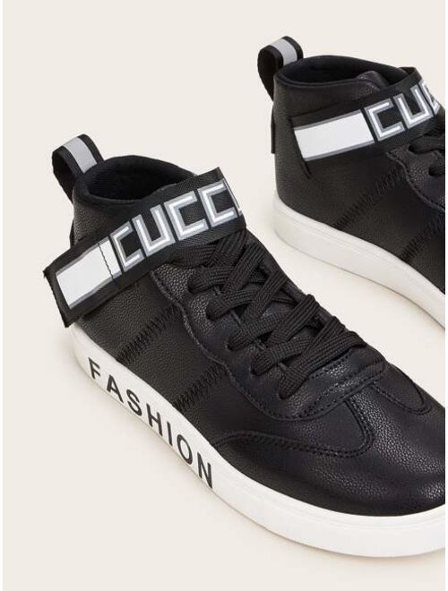 Shein Men Letter Graphic High Top Sneakers