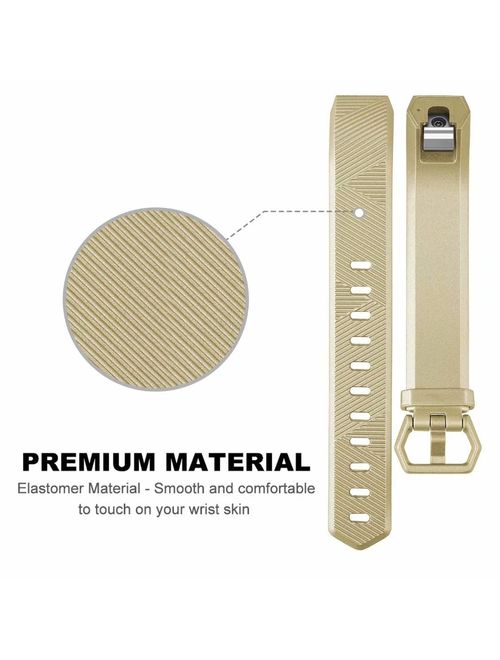 POY For Fitbit Alta Bands Fitbit Alta HR Strap Adjustable Replacement Wrist Bands Soft Silicone Material Strap(Champagne gold, Small)