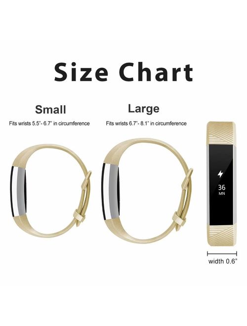 POY For Fitbit Alta Bands Fitbit Alta HR Strap Adjustable Replacement Wrist Bands Soft Silicone Material Strap(Champagne gold, Small)