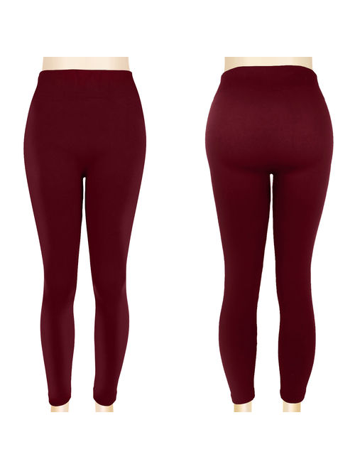 Falari Fleece Lined Cotton Thick Stretch Leggings Great for Winter
