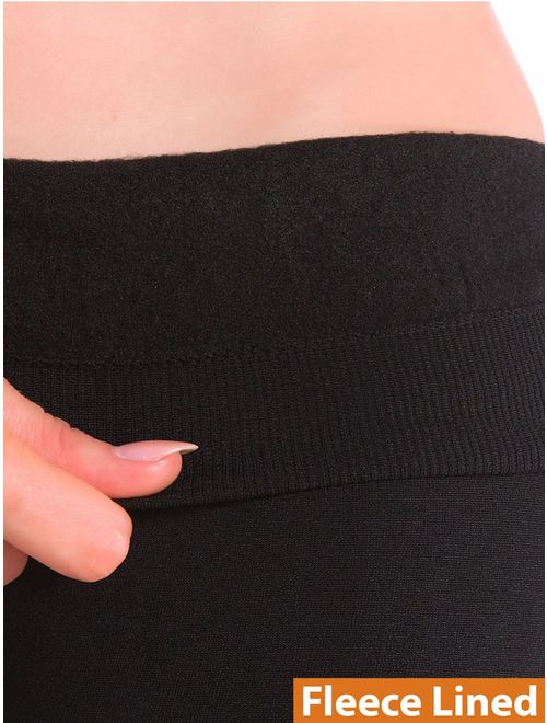 6-Pack Warm Fleece Lined Thick Brushed Full Length Leggings Tights (One Size S/M/L)
