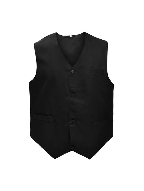 TOPTIE Waiter Uniform Unisex Button Vest for Supermarket Clerk & Volunteer