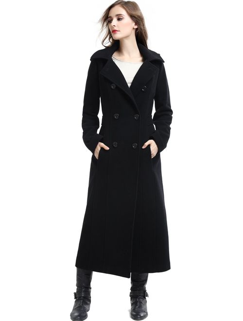 BGSD Women's Mariel Wool Blend Hooded Long Coat (Regular Plus & Short)