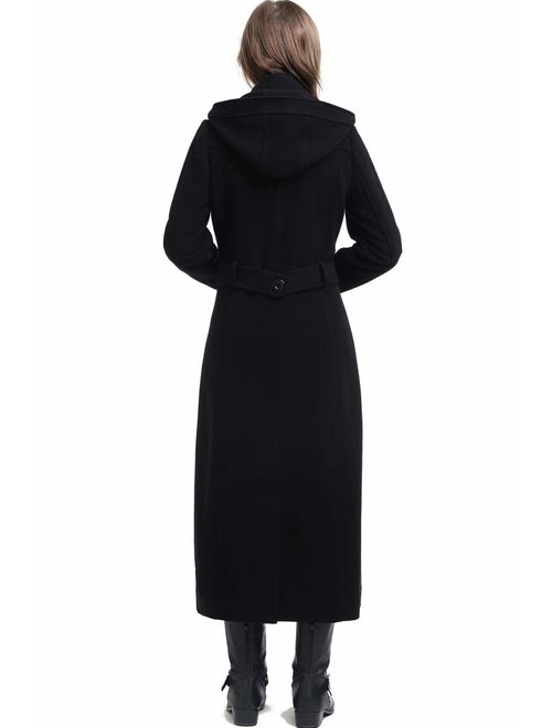 BGSD Women's Mariel Wool Blend Hooded Long Coat (Regular Plus & Short)