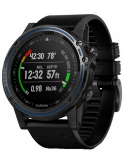 Descent Mk1, Watch-Sized Dive Computer with Surface GPS, Includes Fitness Features, Sapphire Gray Titanium Bezel with Black Band