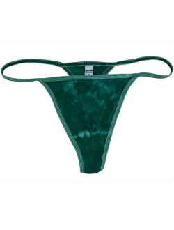 Green Crinkle - Thong Panties - Small