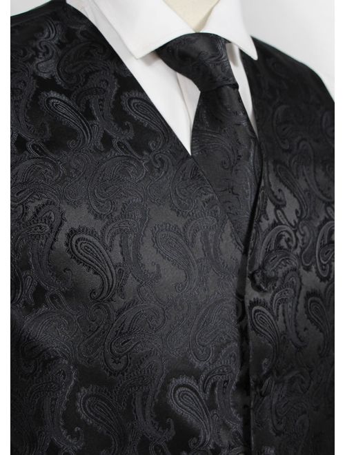 JAIFEI Premium Men's 4-Piece Paisley Vest for Sleek Looks On Formal Occasions