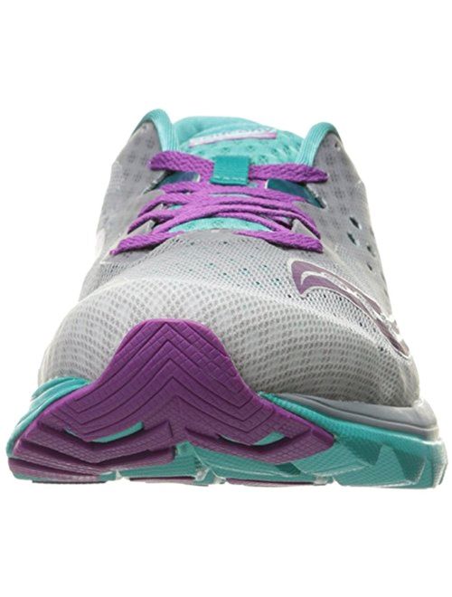 Saucony Women's Kinvara 8 Running Shoe, Grey/Teal/Purple, 5.5 B(M) US