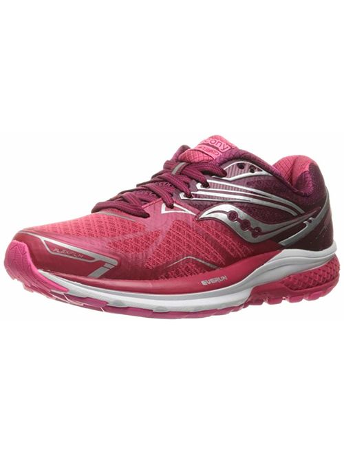 Saucony Women's Ride 9 Running Shoe, Pink/Berry, 5.5 M US